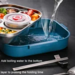 304 Stainless Steel Double-Layer Large-Capacity Portable Lunch Box - Image 6