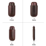 CONTACTS FAMILY 2 In 1 Portable Genuine Leather Cigar Humidor - Image 2