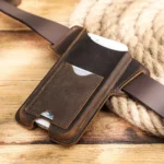 CONTACTS FAMILY Crazy Horse Leather Large Screen Mobile Phone Belt Holster - Image 4