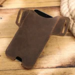 CONTACTS FAMILY Crazy Horse Leather Large Screen Mobile Phone Belt Holster - Image 5