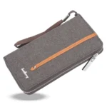 Baellerry Canvas Wallet Long Zipper Wallet Vintage Casual Multi-Card Clutch For Men
