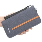 Baellerry Canvas Wallet Long Zipper Wallet Vintage Casual Multi-Card Clutch For Men - Image 6