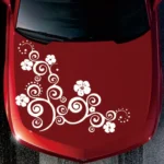 D-908 Summer Flower Totem PVC Car Hood Sticker - Image 3