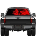 D-954 Flame Skeleton Rear Window Pattern Sticker Truck SUV Behind Wind Glass Stickers - Image 3