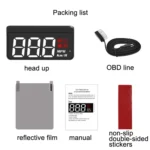 Wireless Car OBD Speed Water Temperature Raising Instrument Panel HD Projector - Image 3