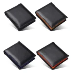 TP-215 Leather RFID Anti-theft Tri-fold Short Wallet - Image 2