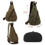 Large Capacity Casual Canvas Chest Bag Men Shoulder Messenger Bag - Image 2