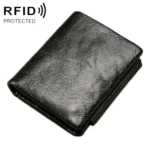 TP-191 RFID Multifunctional Tri-Fold Retro Men Genuine Leather Wallet