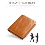 TP-191 RFID Multifunctional Tri-Fold Retro Men Genuine Leather Wallet - Image 4