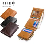 TP-191 RFID Multifunctional Tri-Fold Retro Men Genuine Leather Wallet - Image 6