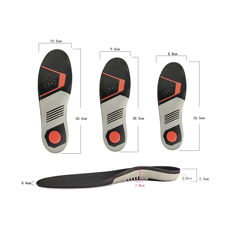 TBD0602391601_B2.webp Sports And Casual Insoles TPE Shock Absorption Massage Arch Support Insoles, Size: S - Image 3