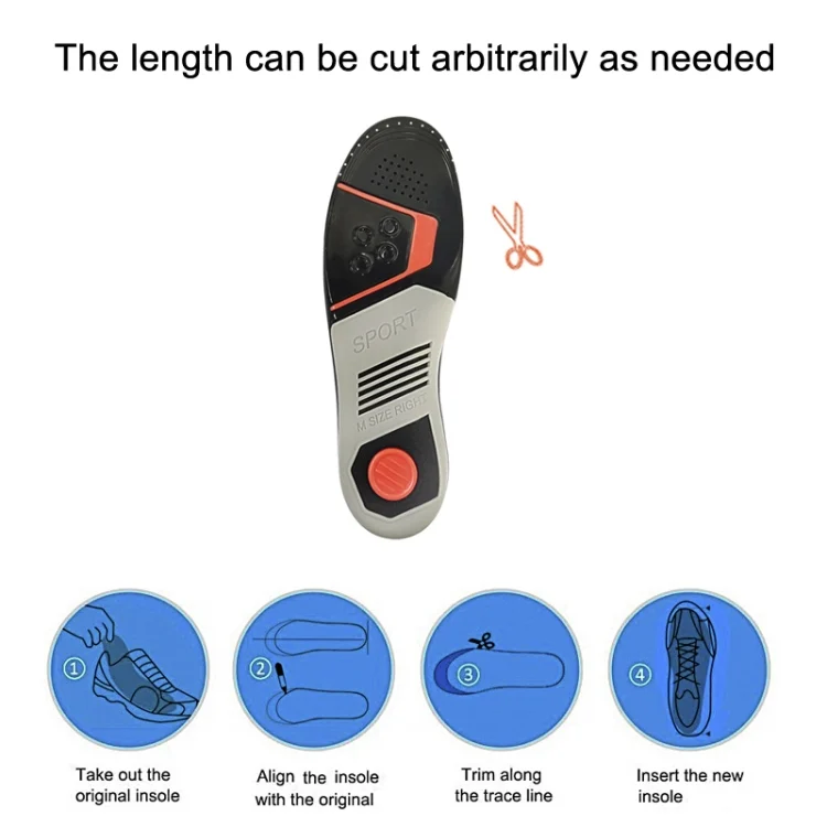 TBD0602391601_B6.webp Sports And Casual Insoles TPE Shock Absorption Massage Arch Support Insoles, Size: S - Image 7