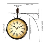 Iron Retro Home Wall Clock Double Side Hanging Clock - Image 3
