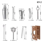 Bamboo and Wood Rack Bartending Tool Set, Spec: - Image 5