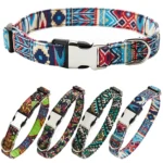 Ethnic Bohemian Floral Half Metal Buckle Dog Collar, Size: - Image 2