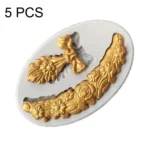 5 PCS Pattern Lace Decorative Liquid Silicone Fondant Mould