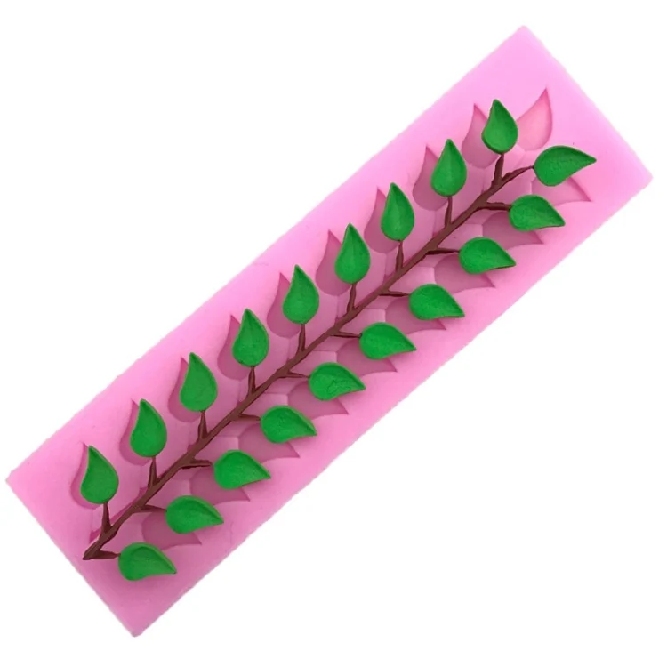 TBD06024271.webp Long Strip Lace Tree Leaf Fondant Silicone Mold - Image 1