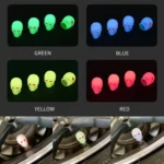 1 Sets Car Tire Luminous Valve Cap Motorcycle Skull Valve Core Cap - Image 2