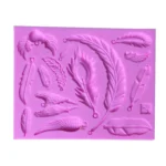 2 PCS Feather Shaped Fondant Cake Silicone Mold Baking Cake Decorating Tools - Image 2