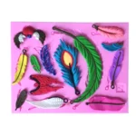 2 PCS Feather Shaped Fondant Cake Silicone Mold Baking Cake Decorating Tools - Image 4