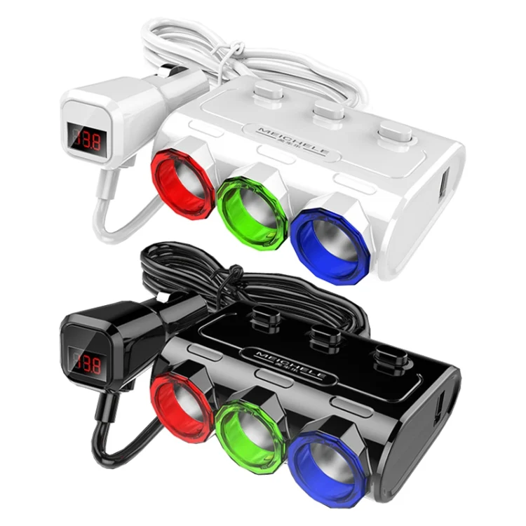 TBD0602433401_B1.webp MEICHELE Car Cigarette Lighter Charger Dual USB 1A+2.1A With Switch - Image 2