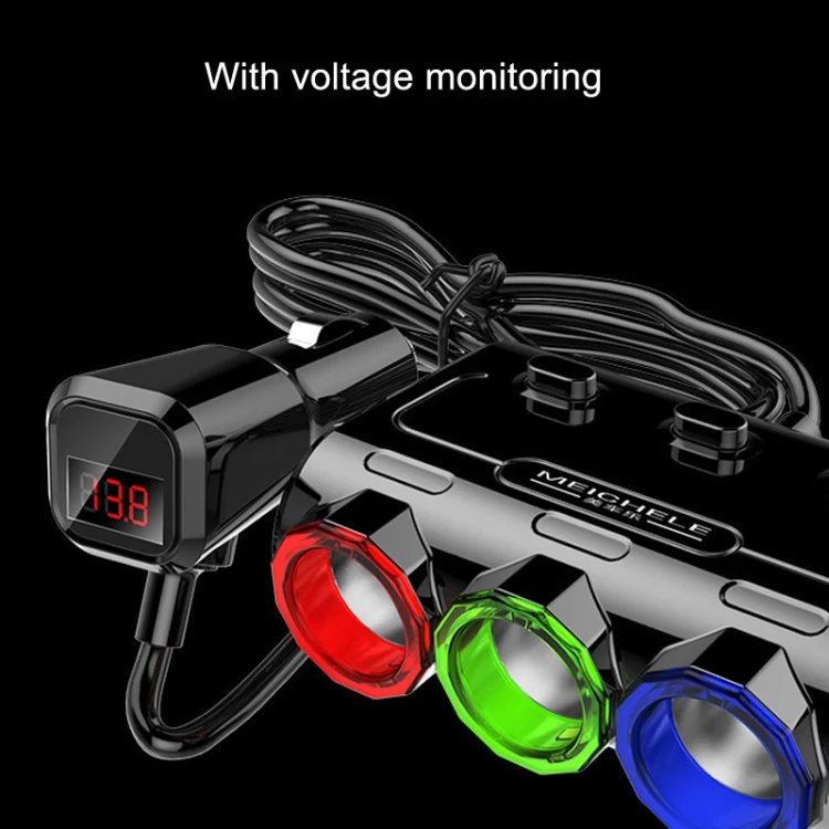 TBD0602433401_B5.webp MEICHELE Car Cigarette Lighter Charger Dual USB 1A+2.1A With Switch - Image 6