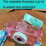 Camera Plastic Cup Children Straw Juice Cup Travel Leisure Water Cup - Image 4