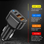 PD+2.4A Dual USB Car Charger, Style: 3 Ports (Black) - Image 6