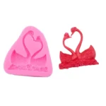 2 PCS Double Swan Rose DIY Fondant Baking Cake Liquid Silicone Mold