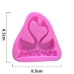 2 PCS Double Swan Rose DIY Fondant Baking Cake Liquid Silicone Mold - Image 3