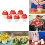 6 PCS/Set Eierkokers Cooker Silicone Non-stick Egg Steamer