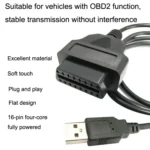 16PIN USB AM To OBD2 Female Conversion Cable Car Computer Diagnostic Cable - Image 5