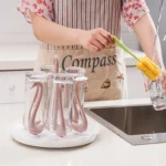 Home Portable Drainer Cup Holder With Rotatable Tray, Specification: - Image 5