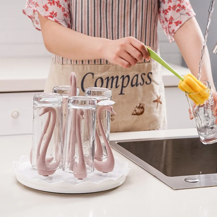 TBD0602466401_B4.webp Home Portable Drainer Cup Holder With Rotatable Tray, Specification: - Image 5