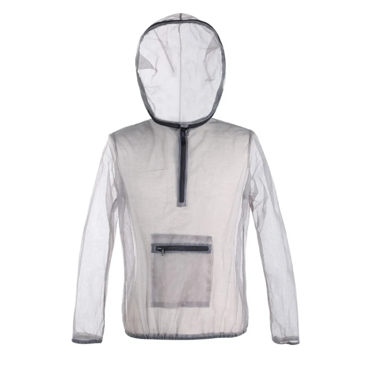 Jungle Expedition Breathable Insect-proof Jacket With Hood Anti-bite Mesh Gauze Cloth
