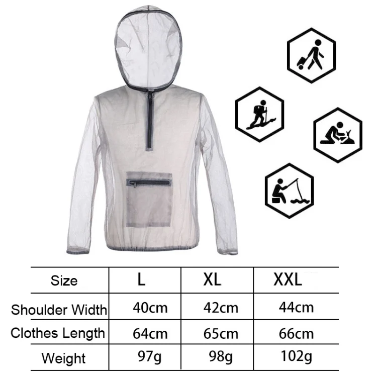 TBD0602470901_B3.webp Jungle Expedition Breathable Insect-proof Jacket With Hood Anti-bite Mesh Gauze Cloth - Image 4