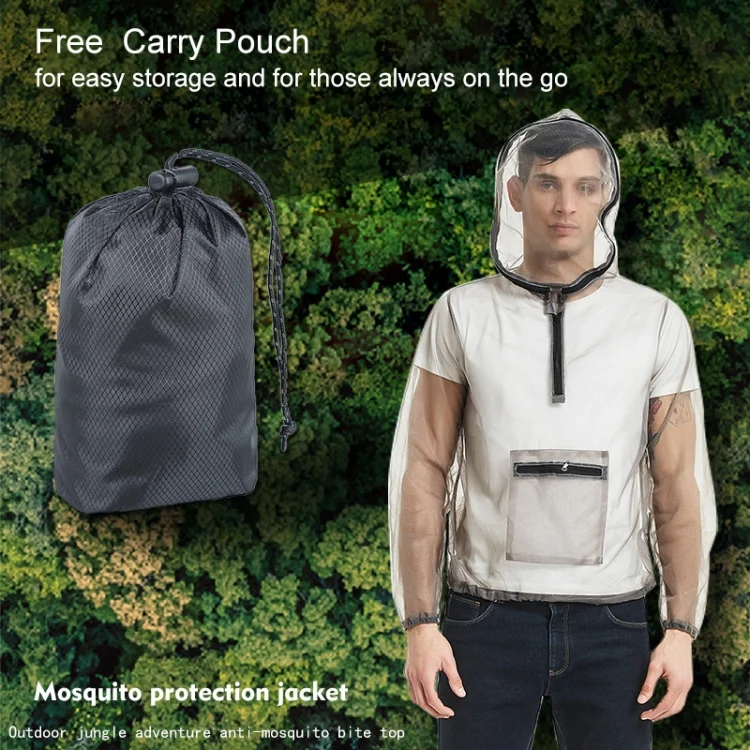 TBD0602470901_B6.webp Jungle Expedition Breathable Insect-proof Jacket With Hood Anti-bite Mesh Gauze Cloth - Image 7