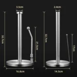 Stainless Steel Roll Paper Cling Film Vertical Stand, Shape: - Image 2