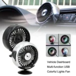 F102 Vehicle Dashboard Multi-function USB Colorful Lights Fan - Image 5