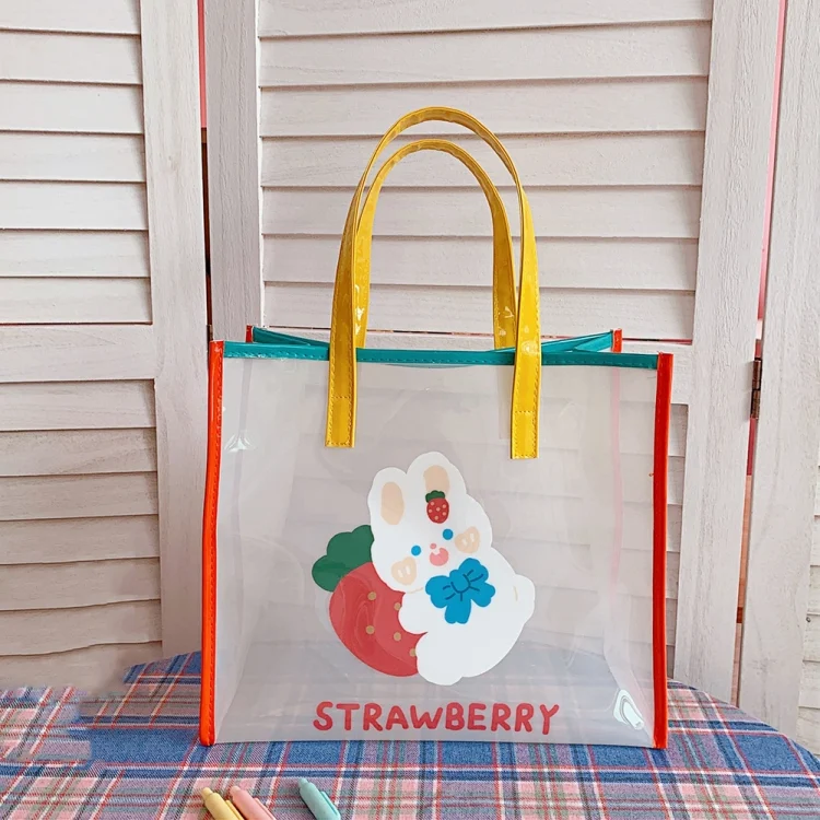 Summer Girl Jelly Bag Cartoon Transparent Shoulder Bag Waterproof Beach Bag