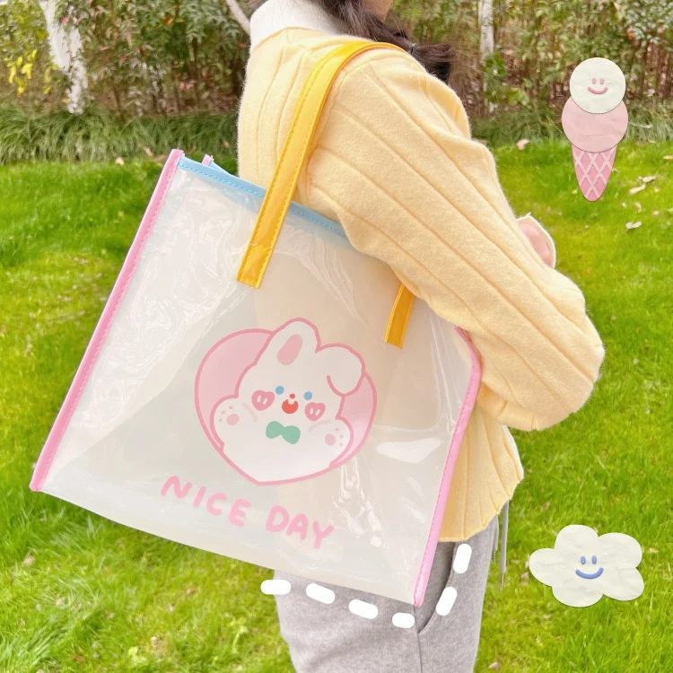 TBD0602480101_B3.webp Summer Girl Jelly Bag Cartoon Transparent Shoulder Bag Waterproof Beach Bag - Image 4