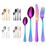 4PCS/Set Stainless Steel Western Steak Fork Spoon Knife Set - Image 2