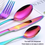4PCS/Set Stainless Steel Western Steak Fork Spoon Knife Set - Image 4