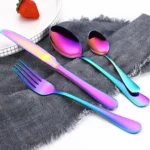 4PCS/Set Stainless Steel Western Steak Fork Spoon Knife Set - Image 5
