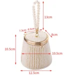Pearl Evening Bag Mini Tote Pearl Bucket Bag - Image 7