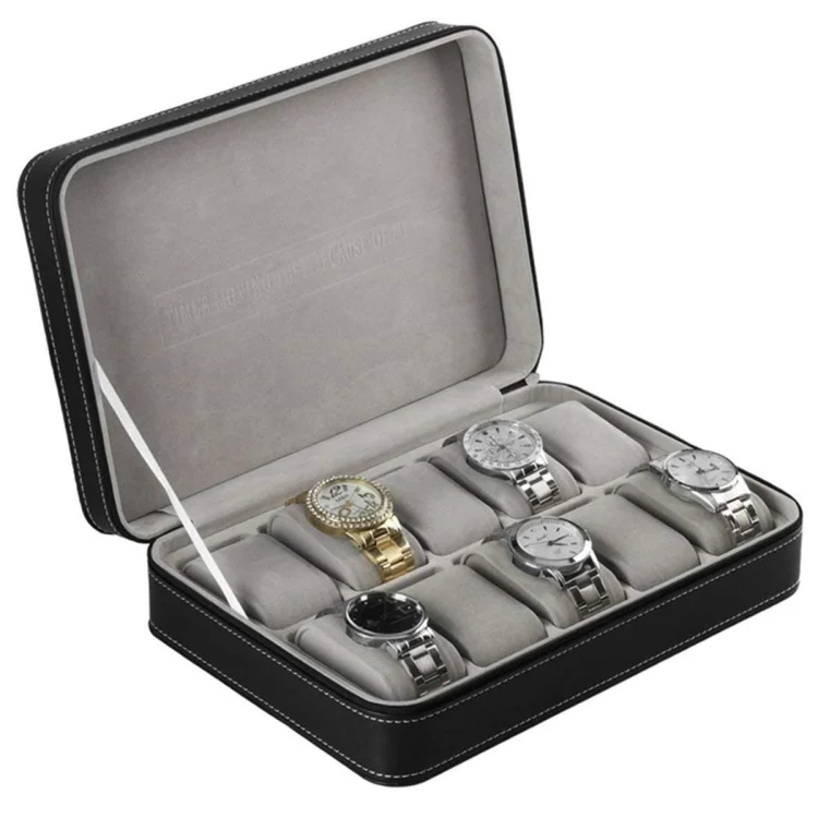 TBD0602484601_B4.webp 10 Bit Zipper Watch Box Storage Display Box PU Zipper Bag Watch Box - Image 5