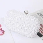 Pearl Evening Bag Soft Face Lock Ladies Shoulder Bag Crossbody Small Square Bag