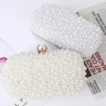 Pearl Evening Bag Soft Face Lock Ladies Shoulder Bag Crossbody Small Square Bag - Image 2