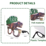 3 PCS Dinosaur Funny Glasses Birthday Party Decoration Photo Props - Image 3