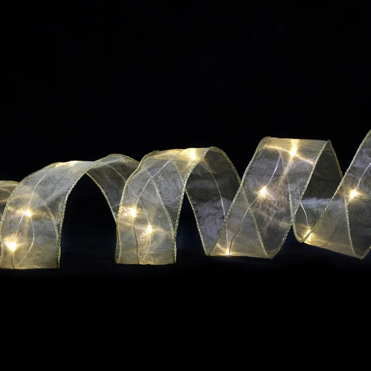 Christmas Ornament Double Light Board Yarn Ribbon String Lights